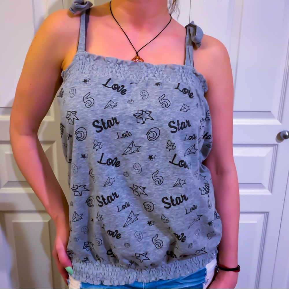 NWOT Spaghetti Strap Tank Top Star Love Rare & Unique